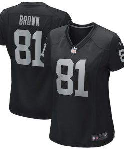 Tim Brown Las Vegas Raiders Nike Women's Game Retired Player Jersey - Black