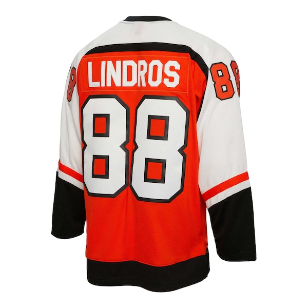Eric Lindros Philadelphia Flyers Captain Patch 1996/97 Blue Line Player Jersey - Orange - Image 3