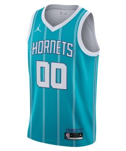 Alternative view of Charlotte Hornets Jordan Brand 2020/21 Swingman Custom Jersey - Icon Edition - Teal