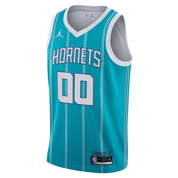 Charlotte Hornets Jordan Brand 2020/21 Swingman Custom Jersey - Icon Edition - Teal - Image 2