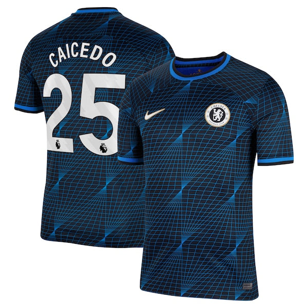 Mois¨¦s Caicedo Chelsea Nike 2023/24 Away Stadium Replica Player Jersey - Navy/Blue/Mint - Image 2