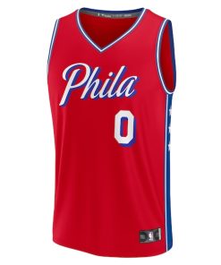 Alternative view of Tyrese Maxey Philadelphia 76ers  Youth Fast Break Player Jersey - Statement Edition - Red