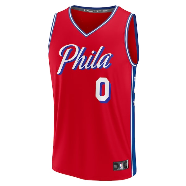 Tyrese Maxey Philadelphia 76ers Youth Fast Break Player Jersey - Statement Edition - Red - Image 2