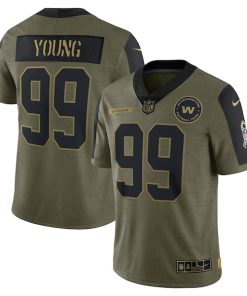 Chase Young Washington Football Team Nike 2021 Salute To Service Limited Player Jersey - Olive