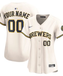 Milwaukee Brewers Nike Women's Home Limited Custom Jersey - Cream