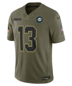 Alternative view of Dan Marino Miami Dolphins Nike 2025 Salute to Service Retired Limited Jersey - Olive