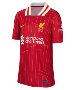 Alternative view of Virgil van Dijk Liverpool Nike Youth 2024/25 Home Replica Player Jersey?¨C Red