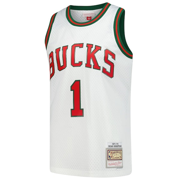 Oscar Robertson Milwaukee Bucks Hardwood Classics Swingman Jersey - White - Image 3