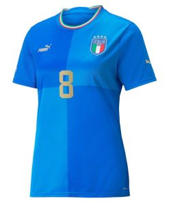 Alternative view of Jorginho Italy National Team Puma Women's 2022/23 Home Replica Player Jersey - Blue