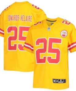 Clyde Edwards-Helaire Kansas City Chiefs Nike Youth Inverted Team Game Jersey - Gold