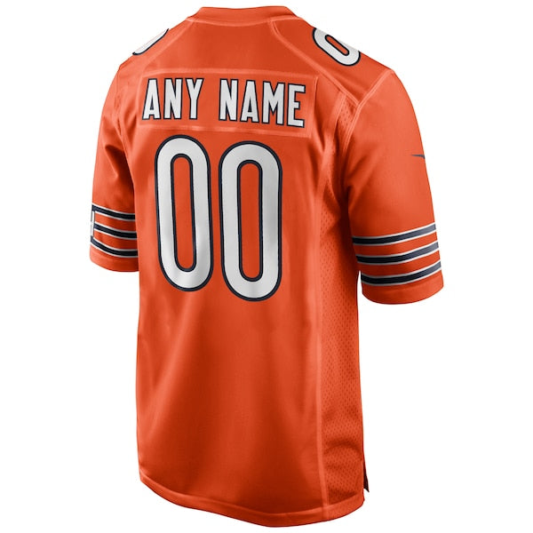 Men's Chicago Bears Nike Alternate Custom Game Jersey - Orange/White/Navy - Image 4
