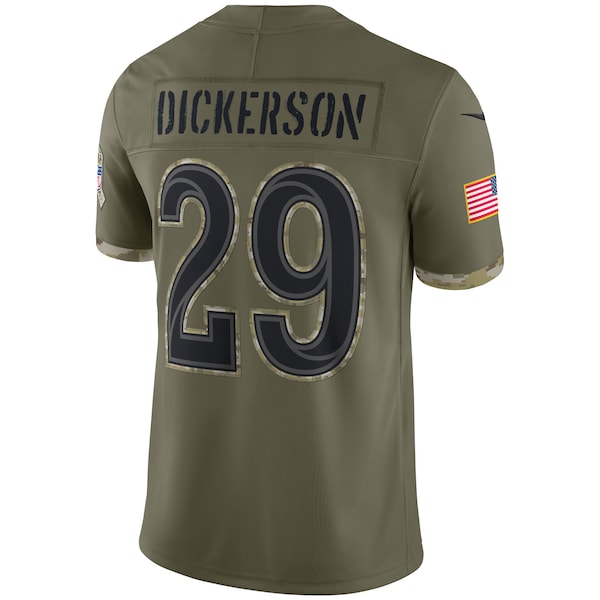 Eric Dickerson Los Angeles Rams 2022 Salute To Service Retired Player Limited Jersey - Olive - Image 3