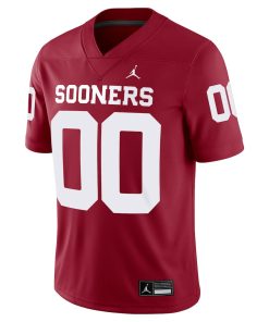 Alternative view of Oklahoma Sooners Jordan Brand NIL Pick-A-Player Football Replica Jersey - Crimson