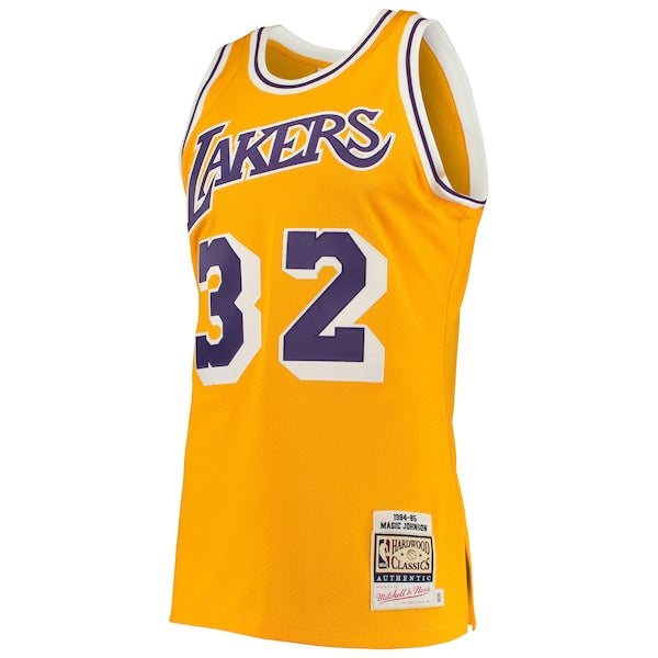 Magic Johnson Los Angeles Lakers 1984/85 Hardwood Classics Authentic Jersey - Gold/Purple - Image 3