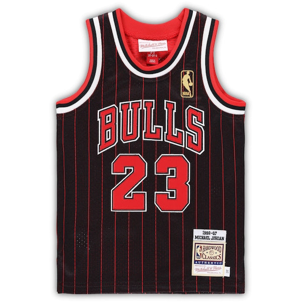 Michael Jordan Chicago Bulls Toddler 1996/97 Hardwood Classics Authentic Jersey - Black/Red/White - Image 3