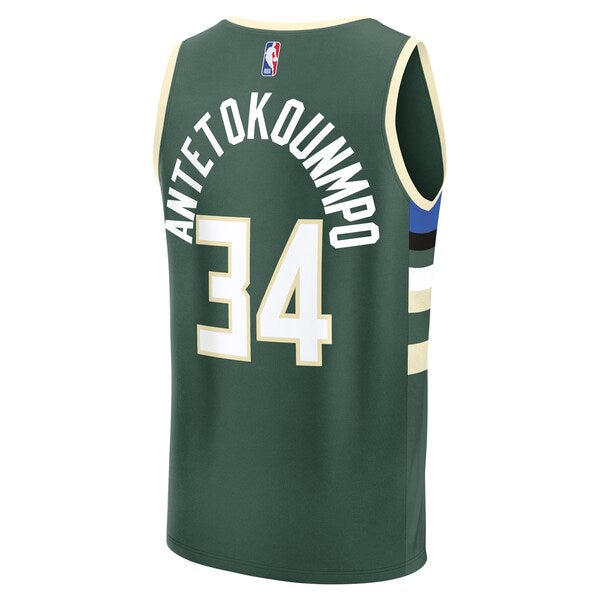 Giannis Antetokounmpo Milwaukee Bucks Fast Break Replica Player Jersey - Icon Edition - Hunter Green - Image 3