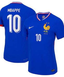 Kylian Mbappe France National Team Nike 2024 Home Authentic Jersey - Blue