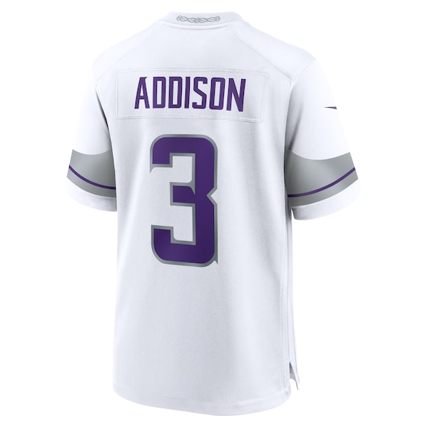 Jordan Addison Minnesota Vikings Nike Alternate Game Player Jersey - White - Image 3