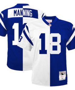 Peyton Manning Indianapolis Colts Youth Split Legacy Jersey - White/Royal
