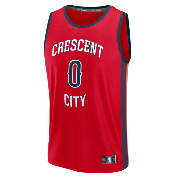 Jeremiah Fears New Orleans Pelicans Fast Break Replica Player Jersey - Statement Edition - Red - Image 2
