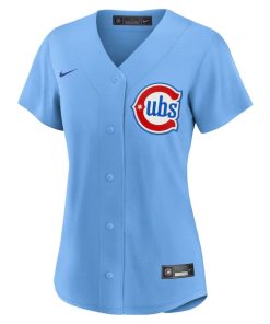 Alternative view of Chicago Cubs Nike Women's Alternate 2 Replica Jersey - Light Blue