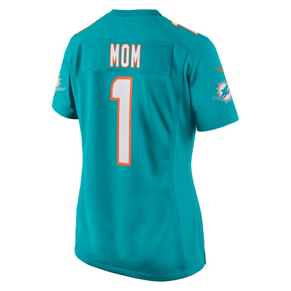 Number 1 Mom Miami Dolphins Nike Women's Game Jersey - Aqua - Image 3