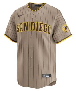 Alternative view of Manny Machado San Diego Padres Nike Alternate Limited Player Jersey - Khaki