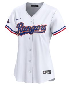 Alternative view of Evan Carter Texas Rangers Nike Women's 2024 Gold Collection Limited Player Jersey?¨C White