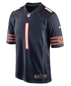 Alternative view of Justin Fields Chicago Bears Nike Youth Game Jersey - Navy