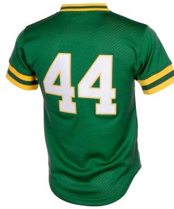 Alternative view of Reggie Jackson Oakland Athletics Cooperstown Mesh Batting Practice Jersey - Green