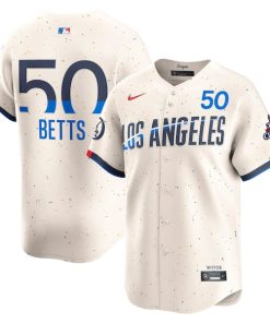 Mookie Betts Los Angeles Dodgers Nike 2024 World Series Champions City Connect Limited Player Jersey - Cream