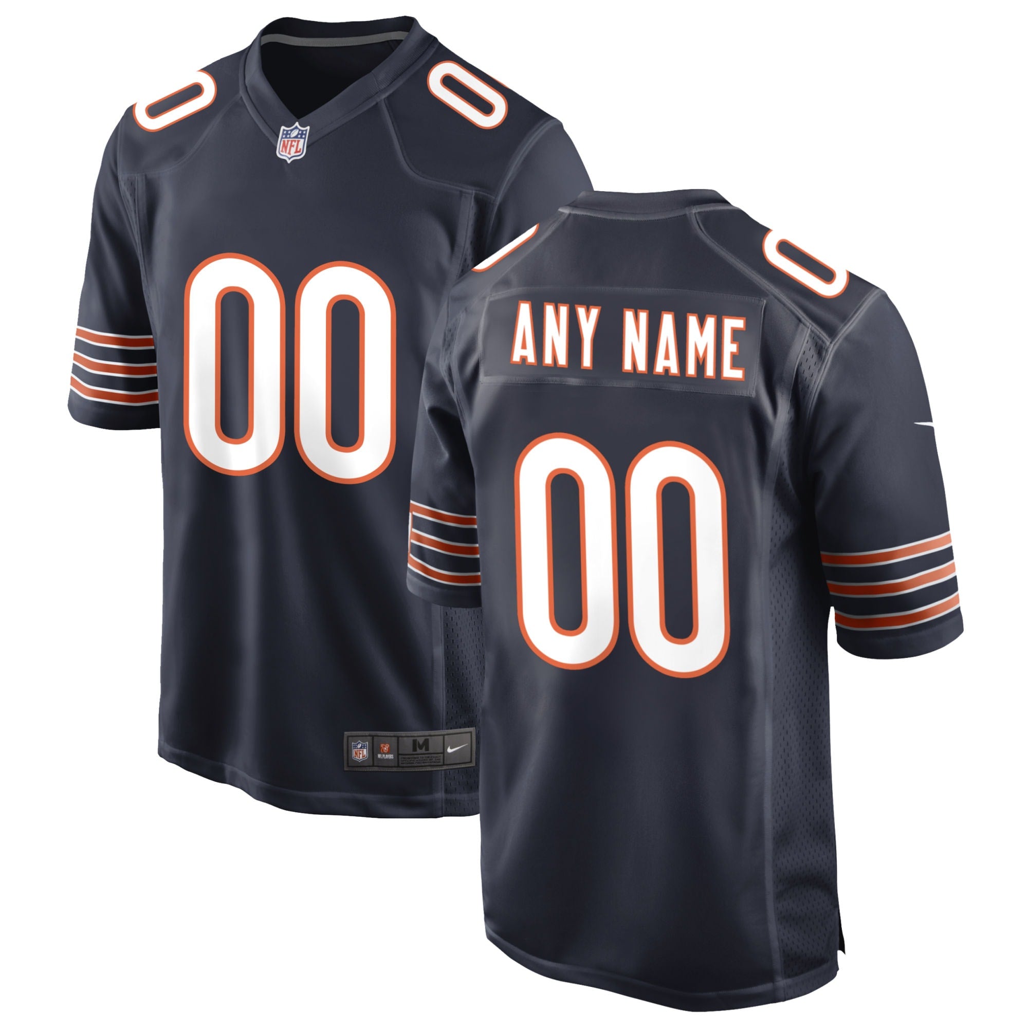 Men's Chicago Bears Nike Alternate Custom Game Jersey - Orange/White/Navy - Image 8