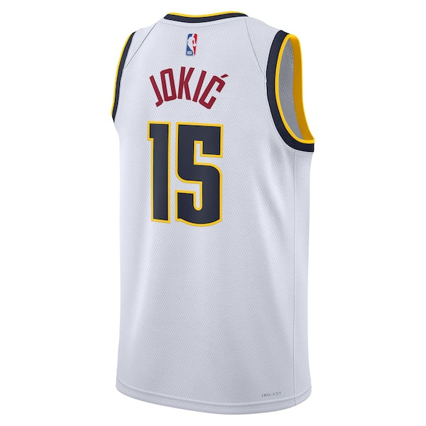 Nikola Jokic Denver Nuggets Nike Unisex Swingman Jersey - Association Edition - White/Navy - Image 4