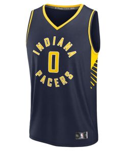 Alternative view of Tyrese Haliburton Indiana Pacers  Fast Break Replica Jersey - Icon Edition - Navy