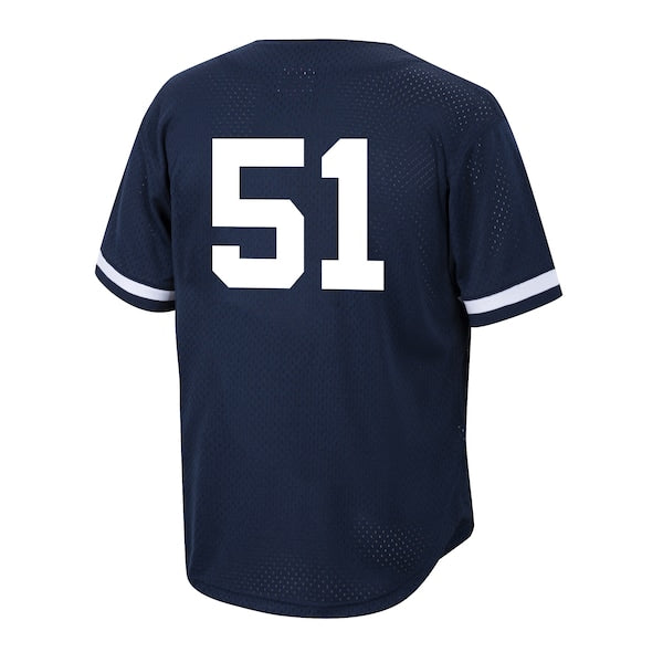 Bernie Williams New York Yankees Cooperstown Collection Mesh Batting Practice Button-Up Jersey? - Navy - Image 3