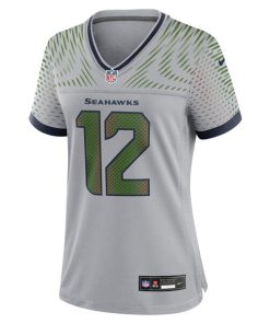 Alternative view of 12s Seattle Seahawks Nike Women's 2025 Rivalries Collection Game Jersey - Wolf Gray
