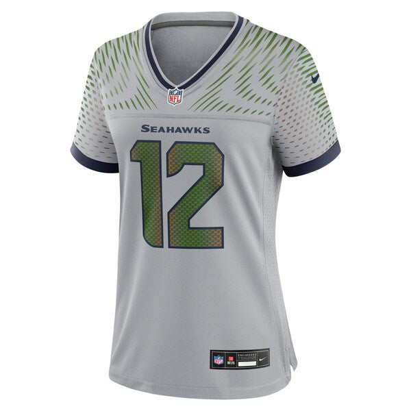 12s Seattle Seahawks Nike Women's 2025 Rivalries Collection Game Jersey - Wolf Gray - Image 2