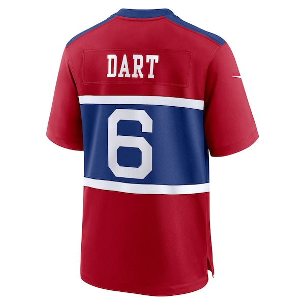 Jaxson Dart New York Giants Nike Alternate Century Red Game Jersey - Red/Royal - Image 5