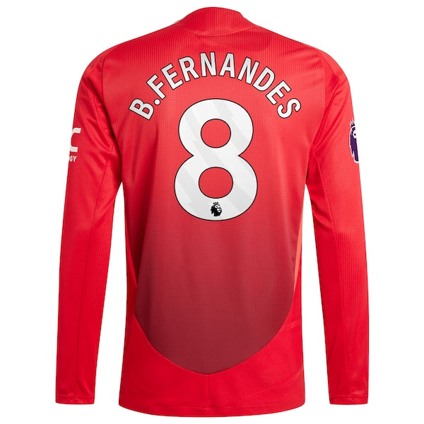 Bruno Fernandes Manchester United 2024/25 Home Authentic Long Sleeve Player Jersey - Red - Image 4