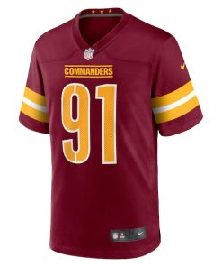 Alternative view of Carl Davis Jr. Washington Commanders Nike Team Game Jersey -  Burgundy