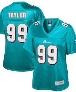 Jason Taylor Miami Dolphins NFL Pro Line Women's Retired Player Replica Jersey - Aqua