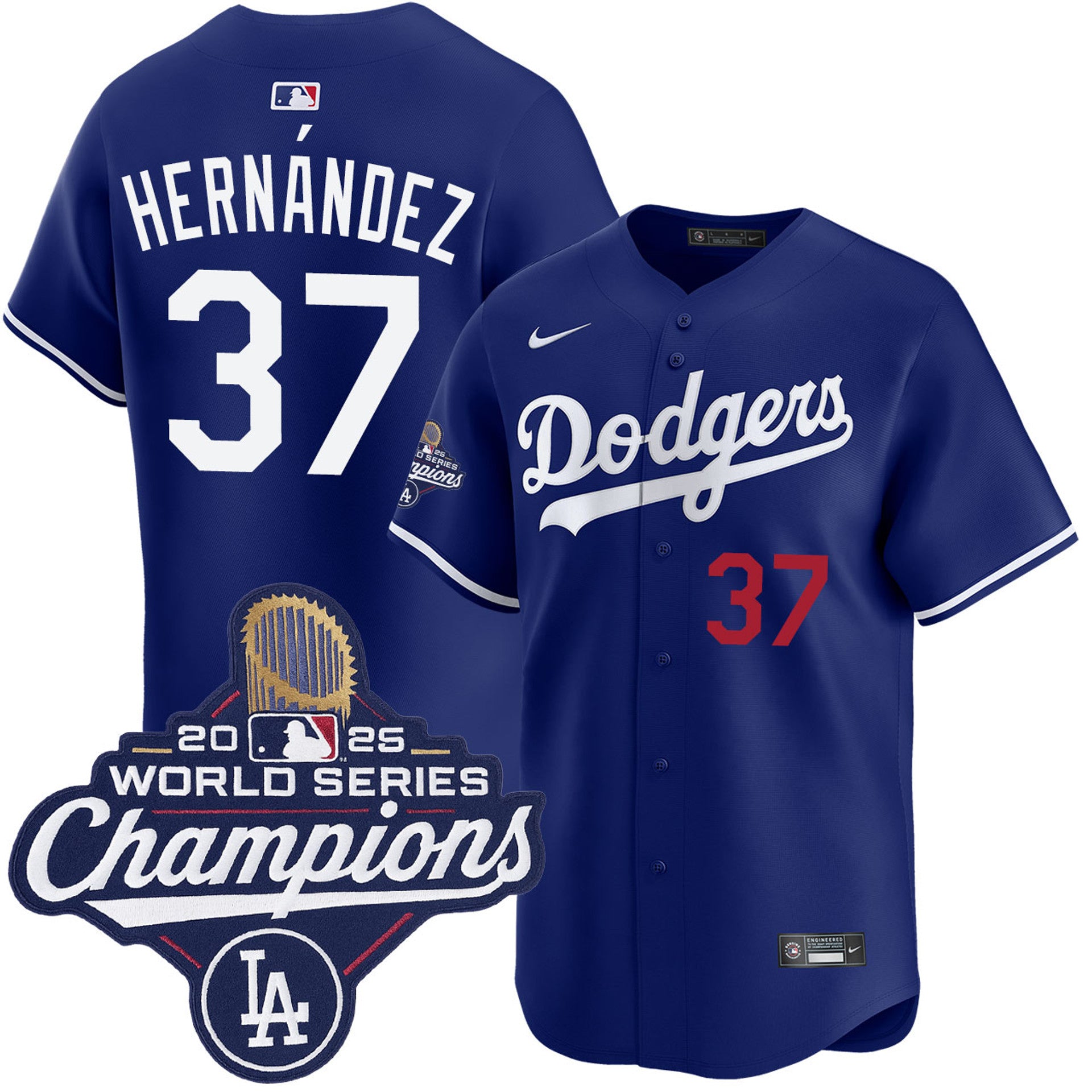 Teoscar Hern¨¢ndez Los Angeles Dodgers Nike 2025 World Series Champions Home Replica Jersey - Royal