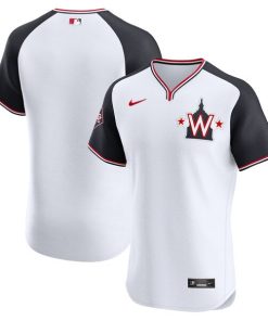 Alternative view of Washington Nationals Nike Alternate Vapor Premier Elite Patch Jersey - White