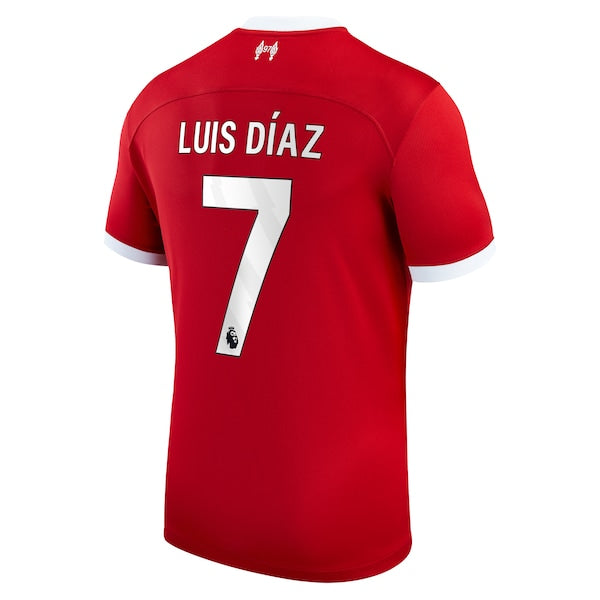 Luis Diaz Liverpool Nike 2023/24 Home Replica Player Jersey - Red - Image 4