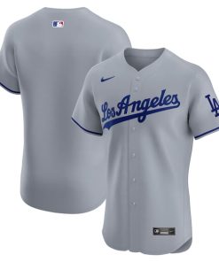 Los Angeles Dodgers Nike Road Vapor Premier Elite Patch Jersey - Gray