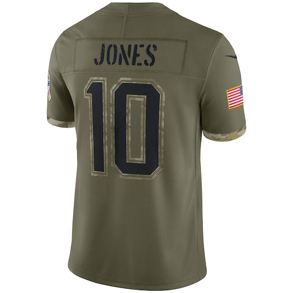 Mac Jones New England Patriots Nike 2022 Salute To Service Limited Jersey - Olive - Image 3