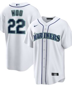 Men's Seattle Mariners Bryan Woo Nike White Home Replica Jersey