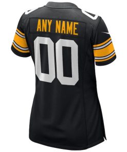 Alternative view of Pittsburgh Steelers Nike Women's Alternate Custom Game Jersey - Black