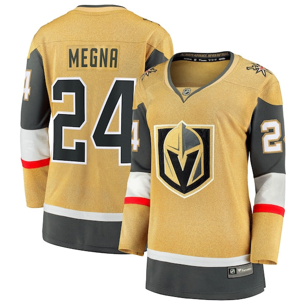 Jaycob Megna Vegas Golden Knights Women's Home Breakaway Jersey - Gold