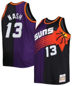 Steve Nash Phoenix Suns Big & Tall Hardwood Classics 1996/97 Split Swingman Jersey - Purple/Black